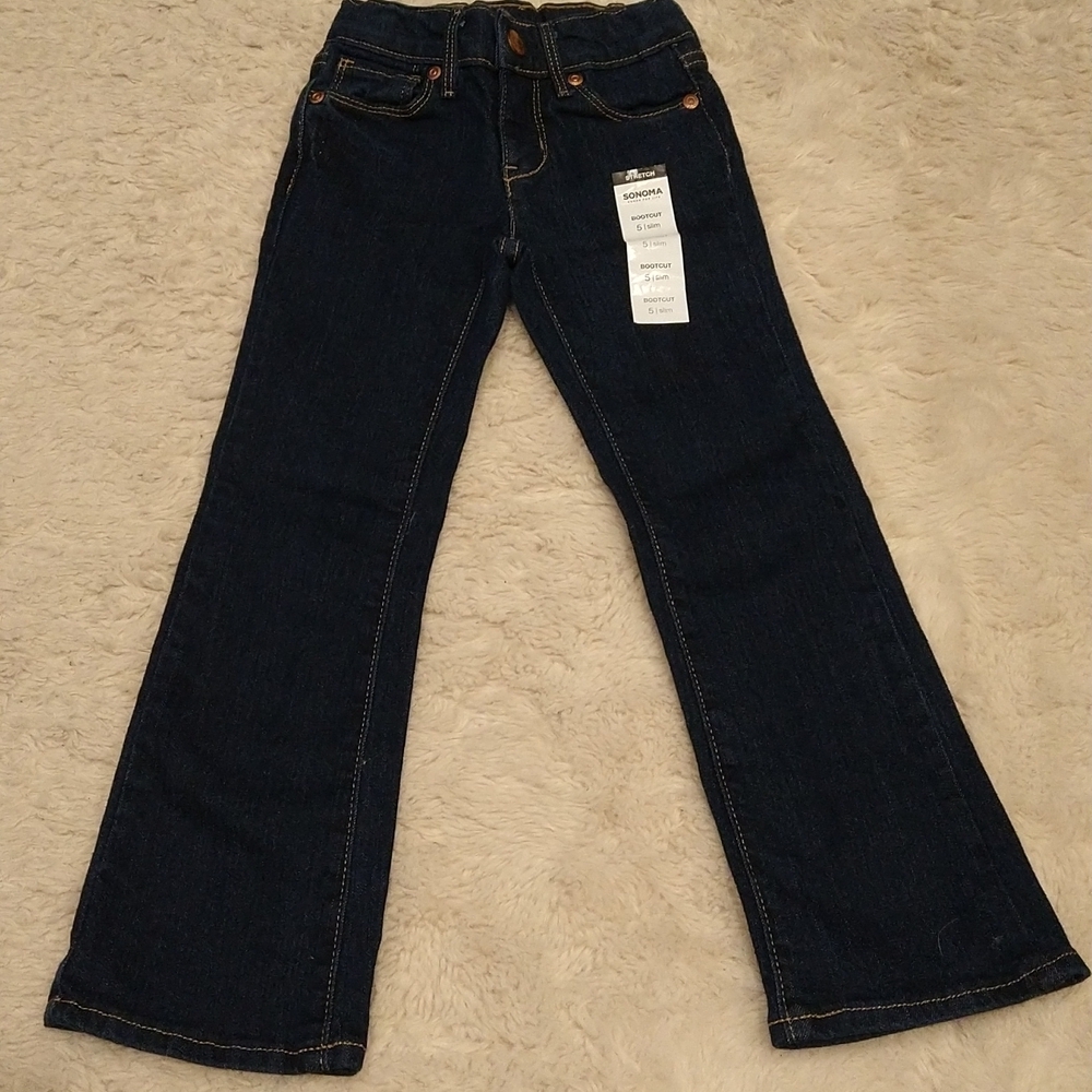 2/$20 NEW w/sticker boot cut/flared dark denim jeans size 5
